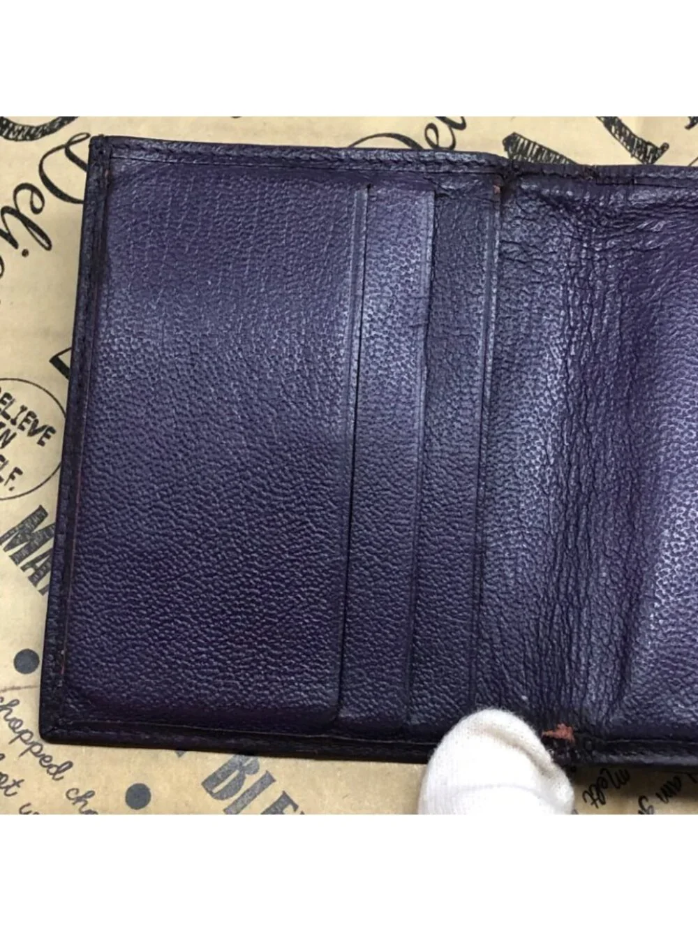 Chanel Trifold Wallet Compact CC Logo Lambskin Purple Card